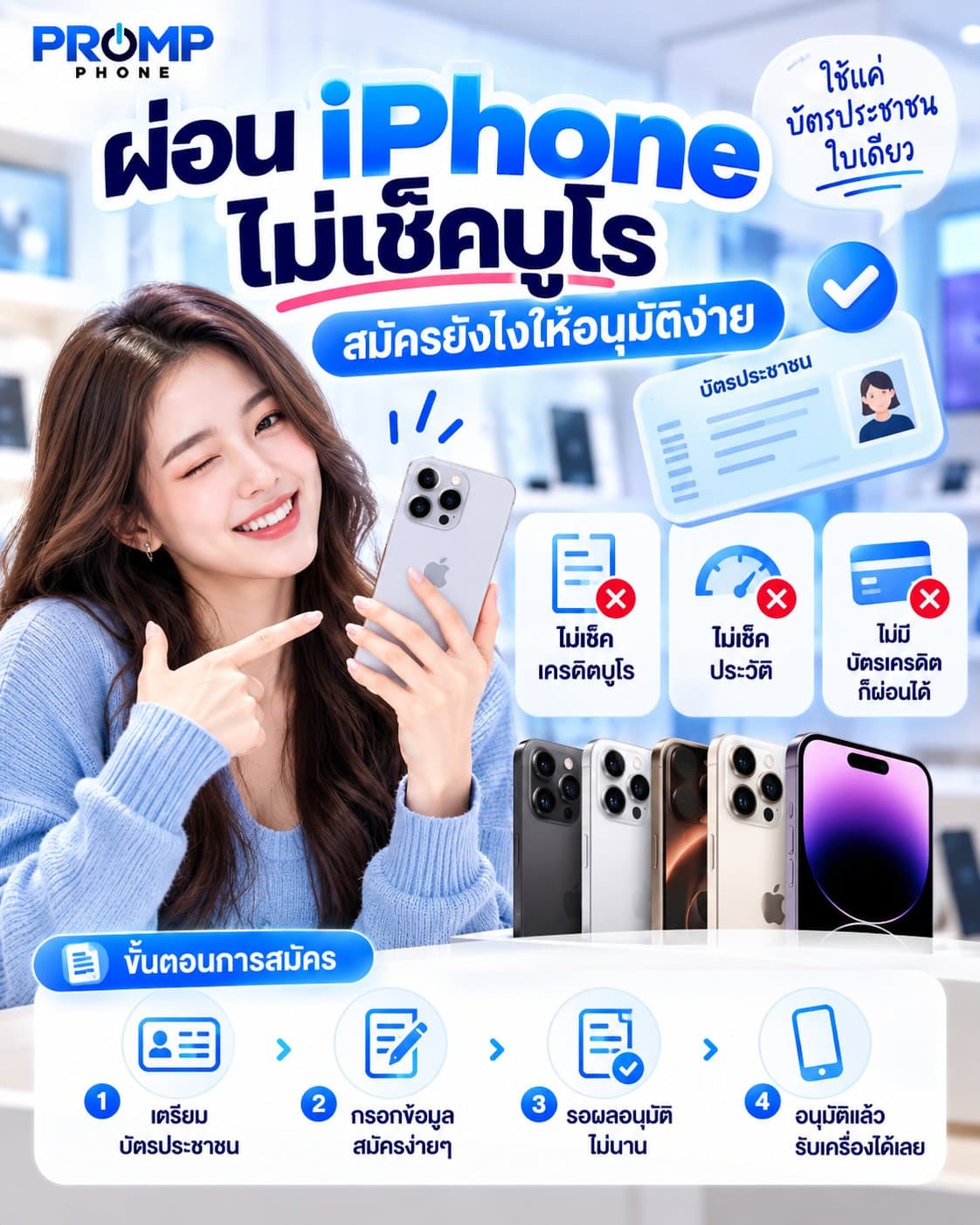 ผ่อน iPhone ไม่เช็คบูโร สมัครยังไงให้อนุมัติง่าย